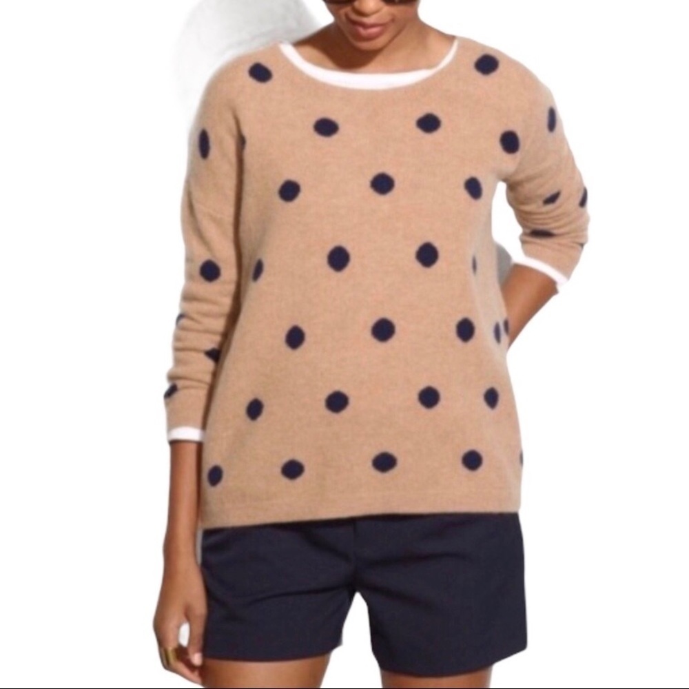 Madewell Dotted Crewneck Merino Wool Sweater Polka Dots Size XS Style AG265 - Picture 1 of 9